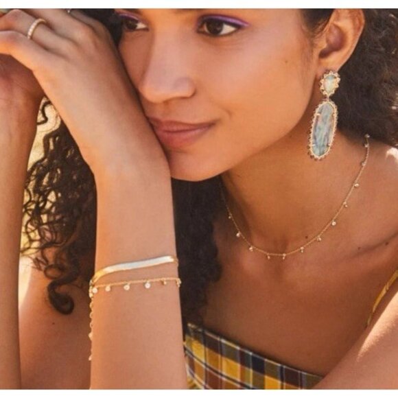 Kendra Scott Amelia Rhodium Brass Silver Tone Necklace 19" NEW w BOX - Picture 9 of 11